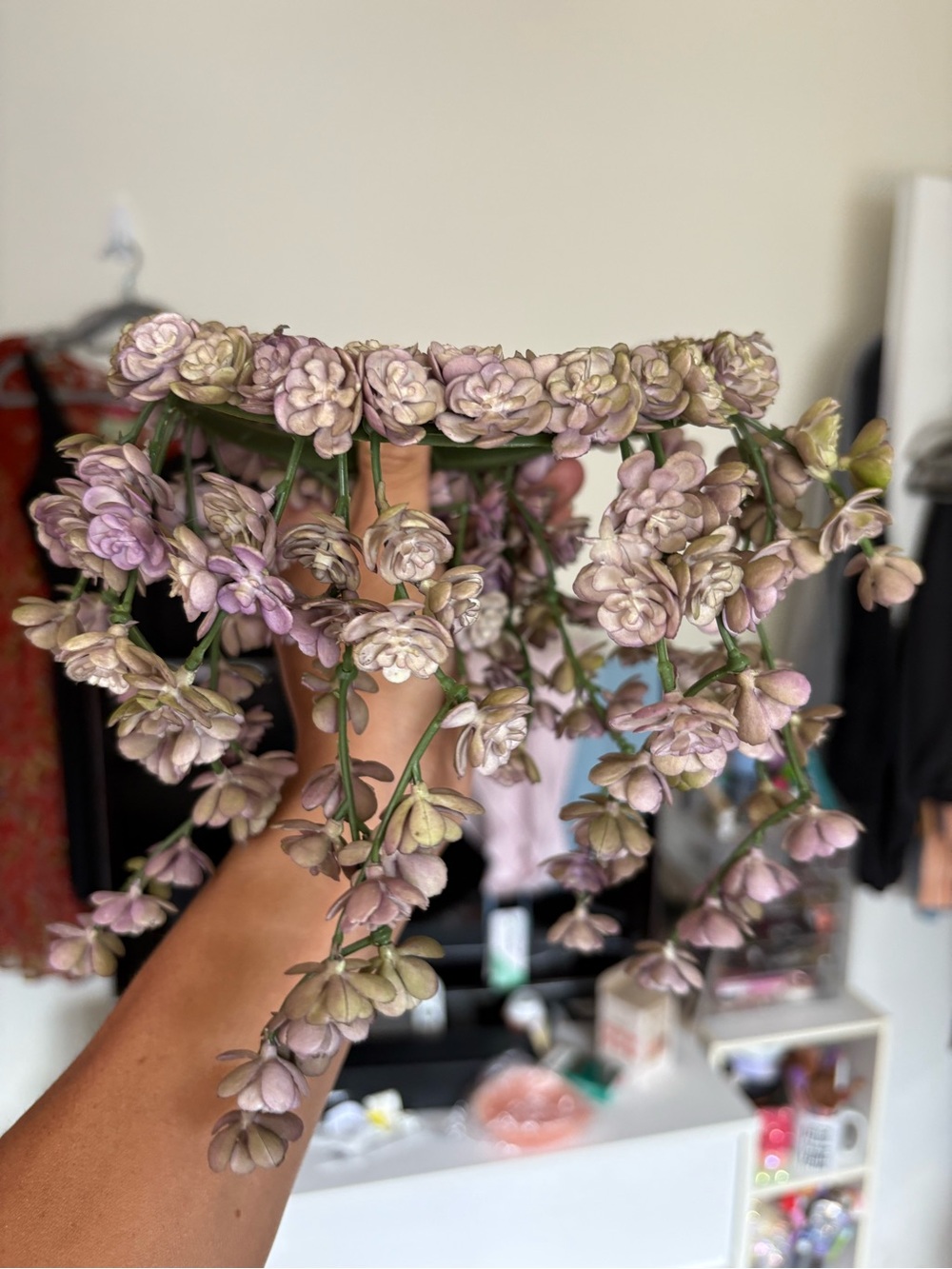 Floral Dangling Pillar Candle Ring Holders Set